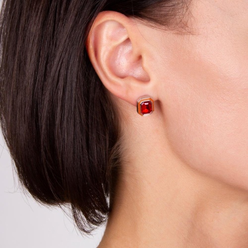 Пусеты Moon Paris, Ringo, с кристаллом, MR-22.03-011 красный фото 2