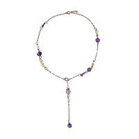 Колье Alcozer&J, с аметистом и цитрином, AL-C58NL25-R фиолетовый