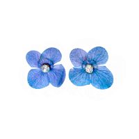 Серьги Catherine Bijoux, Primrose and crystals, с цветком и кристаллами, CB26.1-5626FG голубой