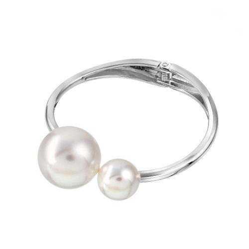 Браслет Moon Paris, Ringo, кафф с жемчужными бусинами, MR-26.01-002 серебристый