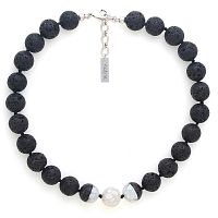 Колье Nature Bijoux, Volcan, с перламутром и вулканической лавой, NB25.2-15-43593 черный