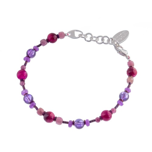 Браслет Lanzerotti, Monroe, аметист, тигровый глаз, агат, турмалин, LZ-23.07-292 фиолетовый