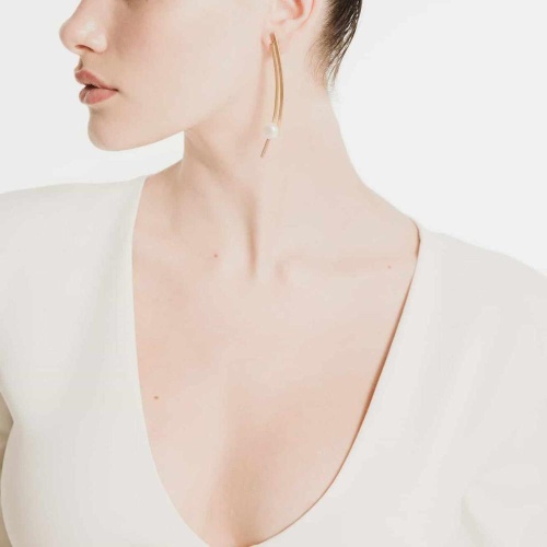 Серьги Katerina Vassou, Buttress, с жемчугом, KV26.1-401049G золотистый фото 2