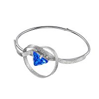 Браслет Catherine Bijoux, The three sides of the triangle, кафф, с кристаллом, CB24.2-5309ES синий