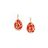 Серьги Nature Bijoux, Piccadilly, полукольца, с пальмовым орехом в смоле, NB23.2-12-79011 красный