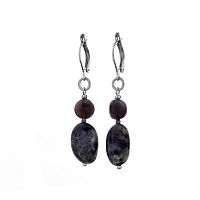 Серьги Lanzerotti, Pianoforte, с яшмой, обсидианом и перламутром, LZ-26.01-012 серый