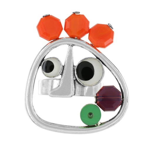 Кольцо TARATATA, Bidule, разъемное,со смолой и бусинами, TT-W23-05414-10M серебристый фото 6