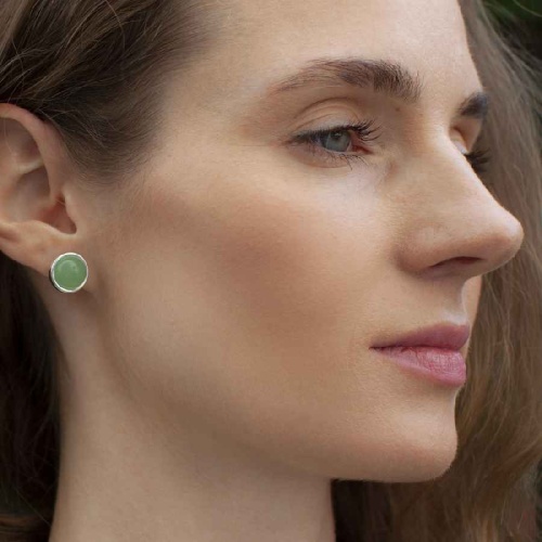 Пусеты Fiore Luna GREEN AVENTURINE, LE1109 G/S фото 2