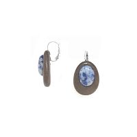 Серьги Nature Bijoux, Skala, с содалитом и эбеновым деревом, NB26.1-12-90574 серый