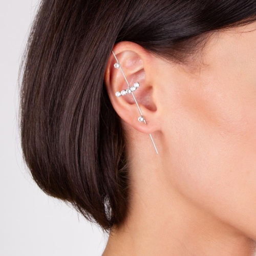 Серьга Moon Paris, Ringo, кафф, с кристаллами, MR-22.04-180 серебристый фото 2