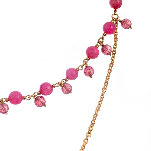 Колье Lanzerotti, Erbario, агат, клубничный кварц, циркон, роза, LZ-26.02-032 розовый фото 3