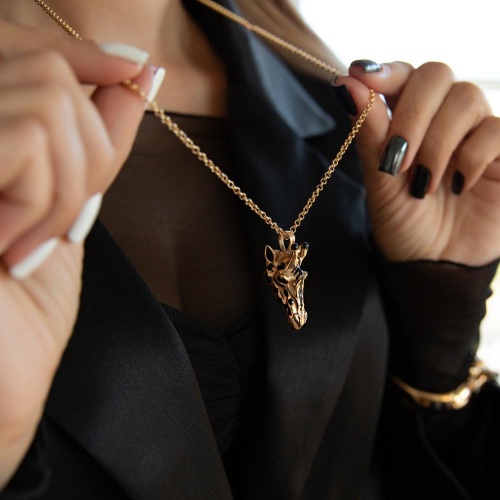 Колье Polina Firenze, жираф с эмалью, PF25.2-PE4295 золотистый фото 3