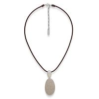 Колье Nature Bijoux, Bora Bora, кожаное, прессованный песок, жемчуг, NB26.2-15-43951 серый