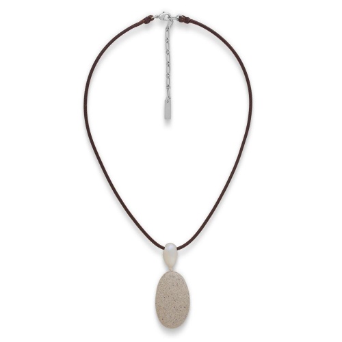 Колье Nature Bijoux, Bora Bora, кожаное, прессованный песок, жемчуг, NB26.2-15-43951 серый