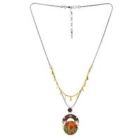 Колье TARATATA, Sirocco, со смолой, бусинами, стразами и агатом, TT-W24-07112-10M серебристый