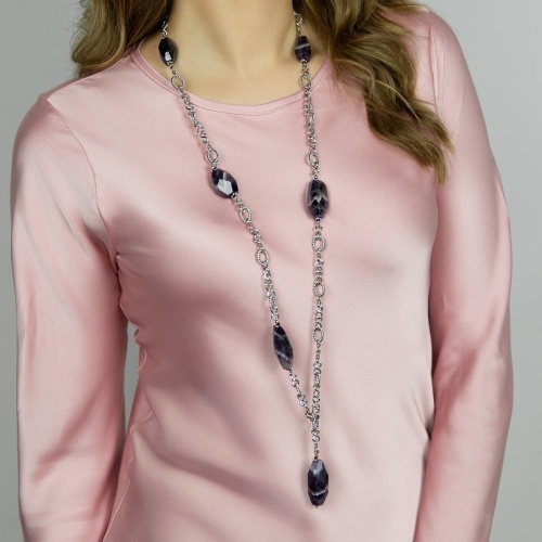 Колье Lanzerotti, Iris, с аметистом, LZ-26.03-079 фиолетовый фото 7