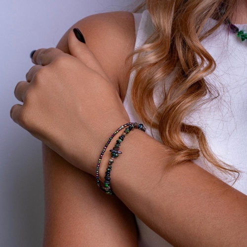 Браслет Lanzerotti, Ispirazione, двойной, опал, кристаллы, LZ-24.10-445 зеленый фото 2