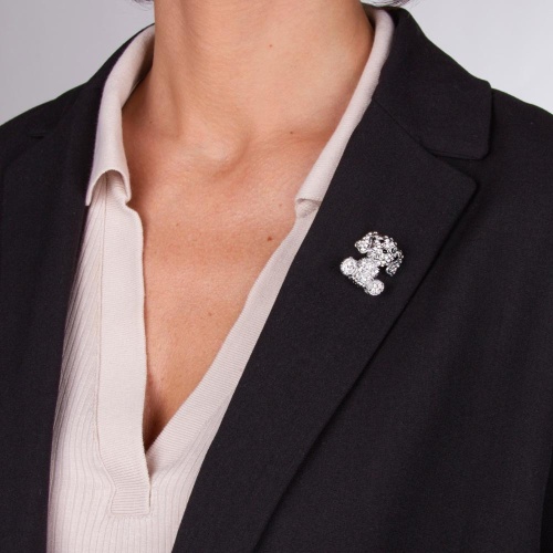 Брошь Moon Paris, Nord, собака, с кристаллами, MoS-22.03-012 серебристый фото 3