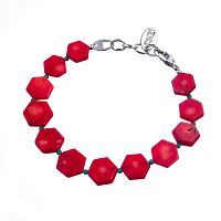 Браслет Lanzerotti, Crespino, с кораллом и кристаллами, LZ-23.05-233 красный