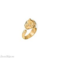 Кольцо Polina Firenze, незамкнутое, пантера, кристаллы, эмаль, PF26.1-AN2638 белый, 17,5