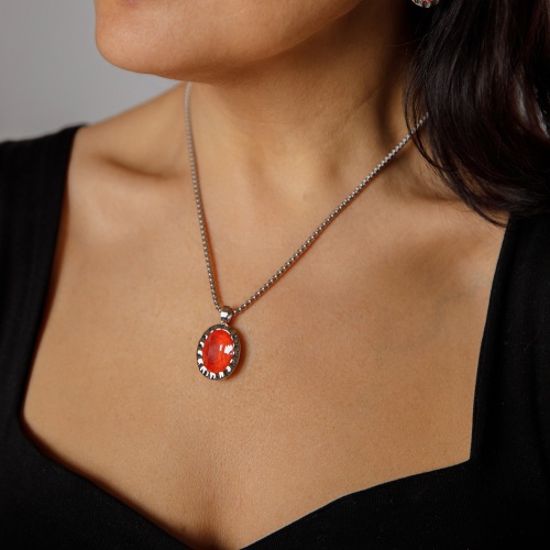 Колье Qudo TIVOLA UNICA big (S/P) Crystal orange ignite 3cm, 420713 фото 7