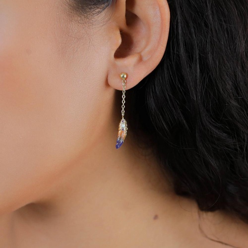 Серьги Franck Herval, Elaia, с цветной эмалью и стразами, FH26.1-12-70145 фиолетовый фото 3