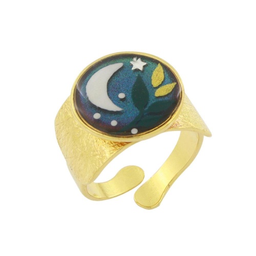 Кольцо TARATATA, Clair de lune, разъемное, смола, краска,слюдяная пудра, TT-H24-04406-207 зеленый фото 2