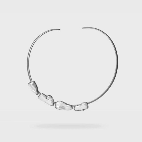 Колье Katerina Vassou, Cantilever, гривна, с жемчугом, KV24.2-401224B серебристый