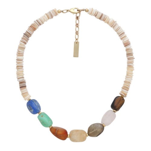 Колье Nature Bijoux, Minerama, перламутр, лазурит, амазонит,агат, кварц, NB26.1-15-43793 коричневый