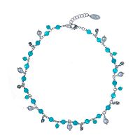 Колье Lanzerotti, Atlantide, с амазонитом, жемчугом и агатом, LZ-23.03-073 голубой