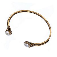Браслет Alcozer&J, кафф, с жемчугом, AL2512-F014B золотистый