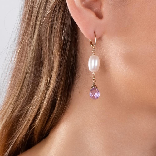 Серьги Lanzerotti, Pesca, с жемчугом и кристаллом, LZ-24.05-279 розовый фото 2