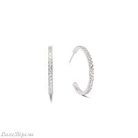 Серьги Coeur de Lion Hoop Crystal-Silver 30мм, 0147/23-1817