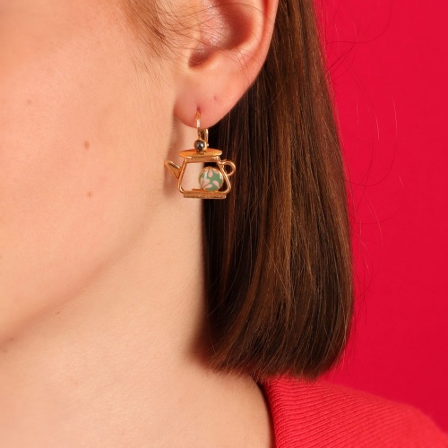 Серьги TARATATA, Cannelle, с цветной смолой и стеклянными бусинами, TT-E24-01704-20M золотистый фото 3