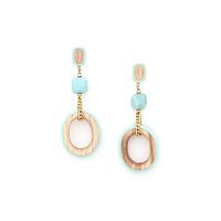 Серьги Nature Bijoux, Mississippi, с амазонитом, деревом и цветной эмалью, NB25.1-12-79960 бирюзовый