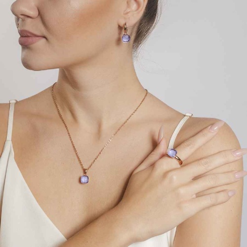 Серьги Qudo Firenze medium orchid 300338 V/RG фото 4