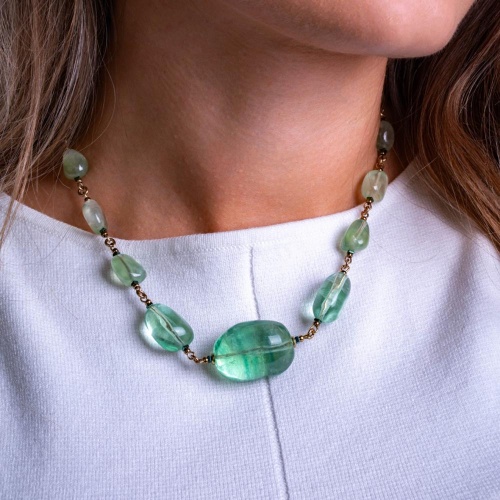 Колье Lanzerotti, Ispirazione, флюорит, пренит, гематит, LZ-24.10-463 зеленый фото 2