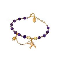 Браслет Lanzerotti, Erbario, с аметистом, цитрином и ласточкой, LZ-26.02-048 фиолетовый