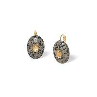 Серьги Nature Bijoux, Kinshasa, ракушка Capiz в смоле, далматинская яшма, NB26.2-12-90854 золотистый
