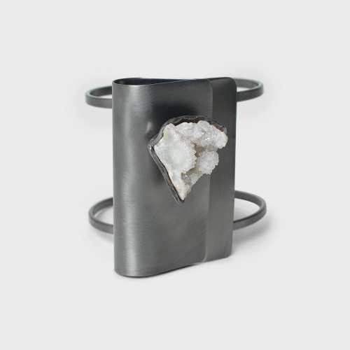 Браслет Katerina Vassou, Belfry, кафф, с друзой агата, KV24.2-401374B серебристый