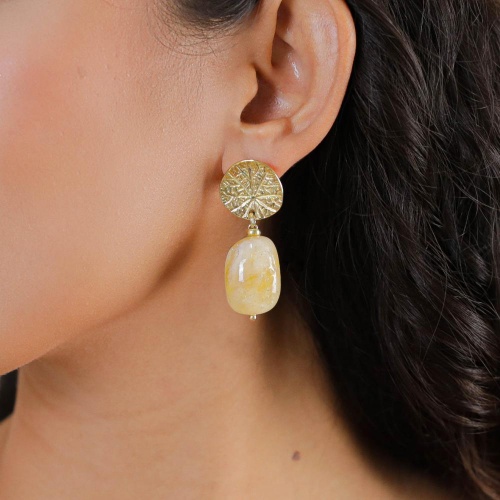 Серьги Nature Bijoux, Minerama, с цитрином, NB26.1-12-90635 бежевый фото 3