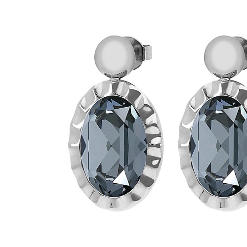 Серьги Qudo TIVOLA UNICA big (S/P) Silver night 2,65cm, 332114 фото 8