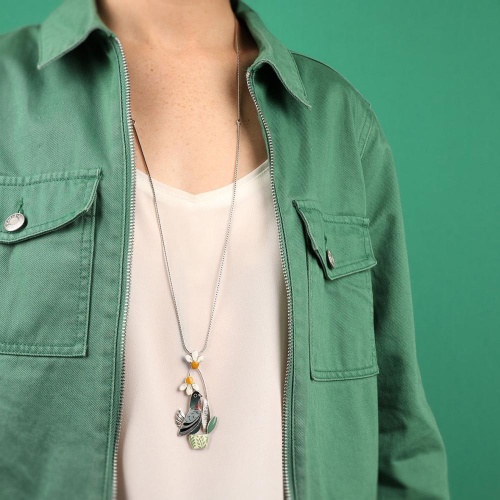 Колье TARATATA, Le facteur, цветная смола, блестки, слюдяная пудра, TT-T25-01101-10M серебристый фото 4