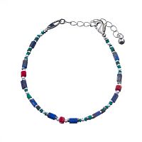Браслет Lanzerotti, Crespino, коралл, лазурит, малахит, жемчуг, LZ-23.05-197 синий