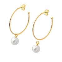 Классические серьги White Pearl A0063.1 BW/G