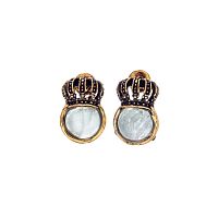Серьги Alcozer&J, корона с аквамарином, AL2502-O78II24 золотистый