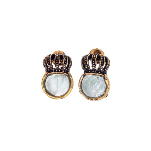 Серьги Alcozer&J, корона с аквамарином, AL2502-O78II24 золотистый