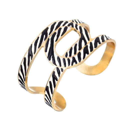 Браслет Francesca Bianchi, кафф, с эмалью, FB25.2-66B золотистый, 6см