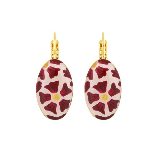 Серьги TARATATA, Magnolia, с цветной смолой и рисунком, TT-H25-08766-203 красный