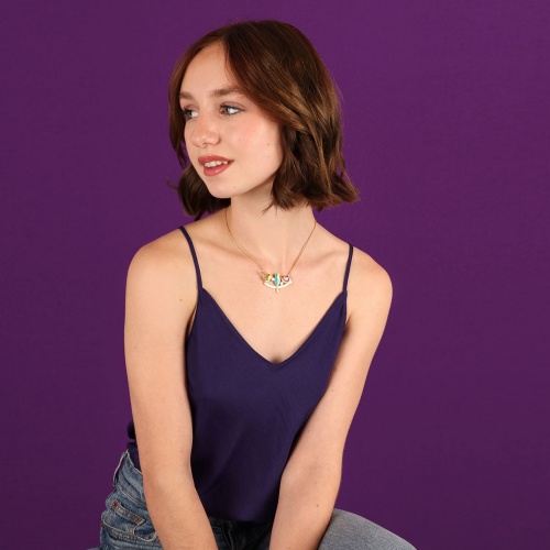 Колье TARATATA, Pia-pia, с цветной смолой и стразами, TT-T24-05107-20M золотистый фото 3